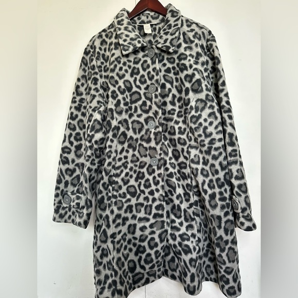 Roaman’s Animal Print Fleece Jacket - Picture 2 of 7